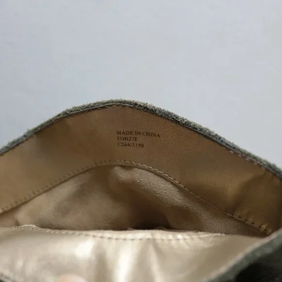 Adrienne Vittadini Fonzie Olive Western Suede Heeled Booties Size 8.5 - Picture 12 of 15